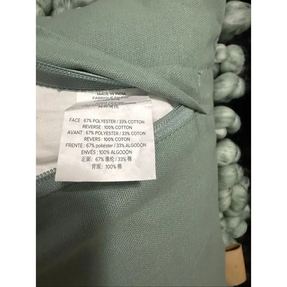 UGG Arielle Hug Pillow minty green blue lumbar yarn tufted